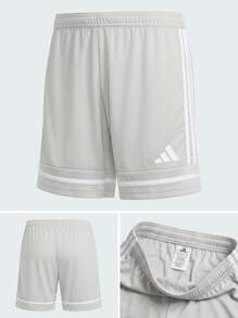 Adidas Tween Boys Shorts Comfortable Classic Fit Stretchy Weekend Summer Gym JN5457 - Light Grey - View 3