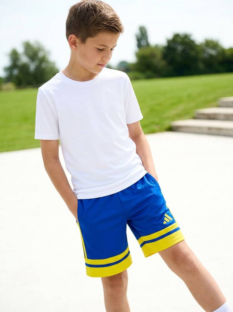 Adidas Tween Boys Shorts Breathable Soft Quick-Dry Beach Sports Weekend JN5412 - Blue - View 7