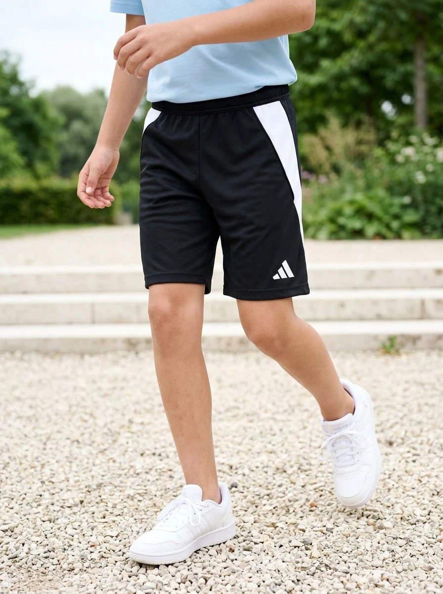 Adidas Tween Boys Shorts Soft Quick-Dry Moisture-Wicking Outdoor Training Casual IR9368 - Black - View 1