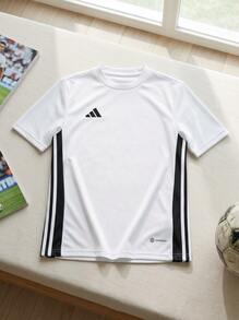 Adidas Tween Boys Shirts Skin-Friendly Stretchy Soft Travel Sports Home H44534 - White - View 2
