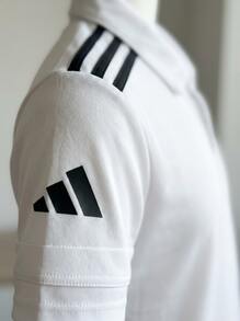 Adidas قمصان بولو للأولاد المراهقين قابلة للتنفس بقصة كلاسيكية سريعة الجفاف للرياضة والاستخدام اليومي وعطلة نهاية الأسبوع JY3414 - أبيض - مشاهدة 5