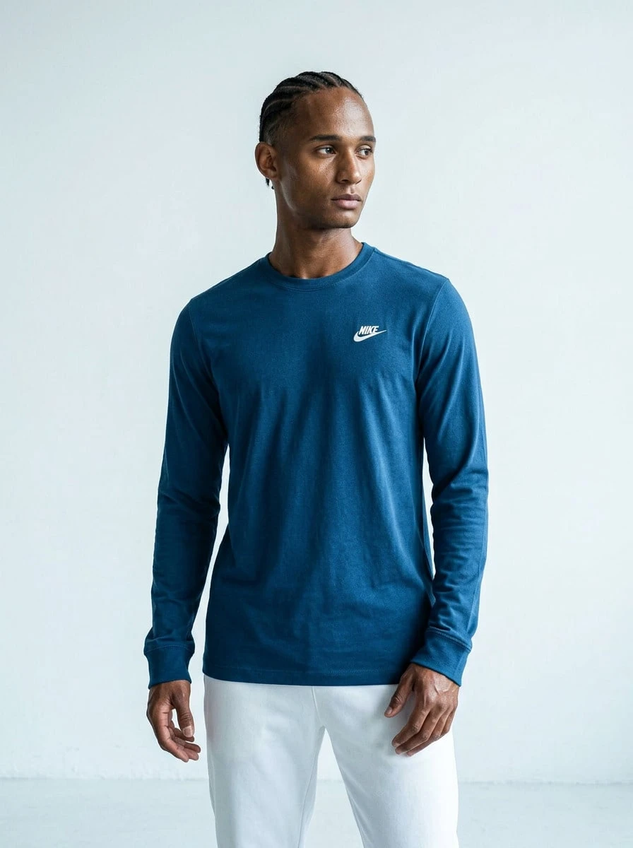 Nike Men Sports Tees & Tanks Soft Durable Comfortable Daily Weekend Training AR5193-476 - Blue - View 1