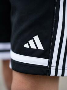 Adidas Tween Boys Shorts Soft Quick-Dry Moisture-Wicking Training Casual Running JE2772 - Black White - View 5