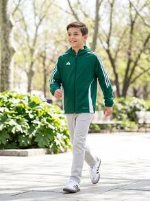 Adidas كنزات رياضية للأولاد المراهقين صديقة للبشرة مرنة وناعمة للمنزل والمدرسة IM8796 - أخضر - مشاهدة 6