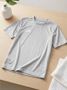 Adidas Tween Boys Shirts Classic Fit Quick-Dry Skin-Friendly Gym Daily Weekend JJ4165 - Light Grey - View 2