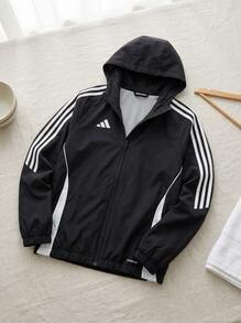 Adidas Tween Girls Jackets Premium Comfortable Waterproof Training Commuting Hiking IM8798 - Black - View 2
