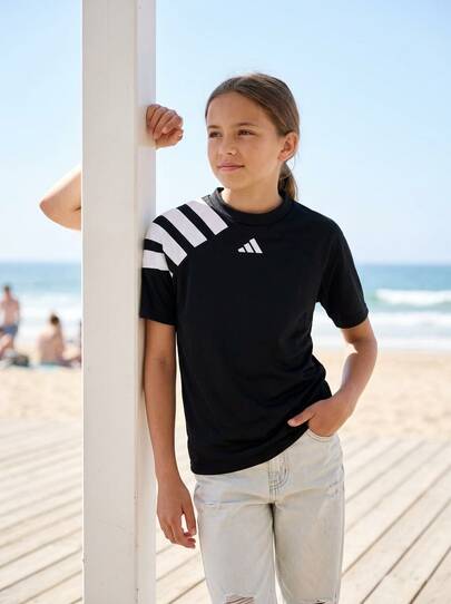 Adidas Tween Girls T-Shirts Classic Fit Quick-Dry Skin-Friendly Outdoor Travel Sports IK5740