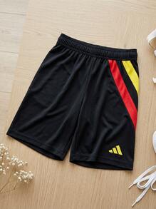 Adidas شورتات للفتيات المراهقات متعددة الاستخدامات مريحة بقصة كلاسيكية للشاطئ والرياضة وعطلة نهاية الأسبوع IK5728 - الأسود - مشاهدة 2
