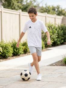 Adidas Tween Boys Shirts Quick-Dry Skin-Friendly Stretchy Weekend Training Casual JN6983 - White - View 5