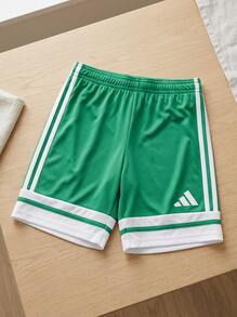 Adidas شورتات أولاد مراهقين خفيفة الوزن متعددة الاستخدامات مريحة للرياضة وعطلة نهاية الأسبوع والصيف JN7484 - Green White - مشاهدة 2