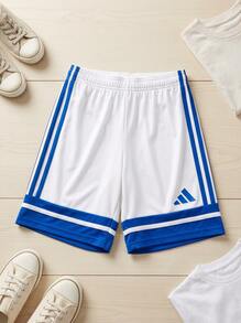 Adidas Tween Boys Shorts Classic Fit Stretchy Easy To Match Summer Gym Daily JJ2425 - Blue White - View 2