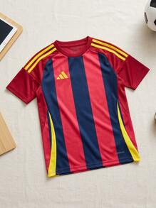 Adidas قمصان للأولاد المراهقين متينة ومريحة ومتعددة الاستخدامات للمنزل والمدرسة والصالة الرياضية IW2139 - Red Blue - مشاهدة 2