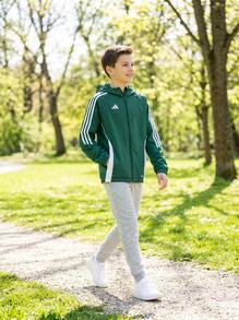 Adidas كنزات رياضية للأولاد المراهقين صديقة للبشرة مرنة وناعمة للمنزل والمدرسة IM8796 - أخضر - مشاهدة 4