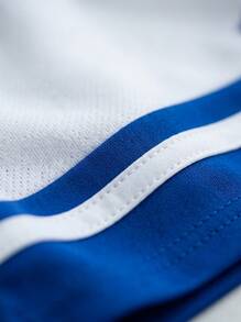 Adidas Tween Boys Shorts Classic Fit Stretchy Easy To Match Summer Gym Daily JJ2425 - Blue White - View 5