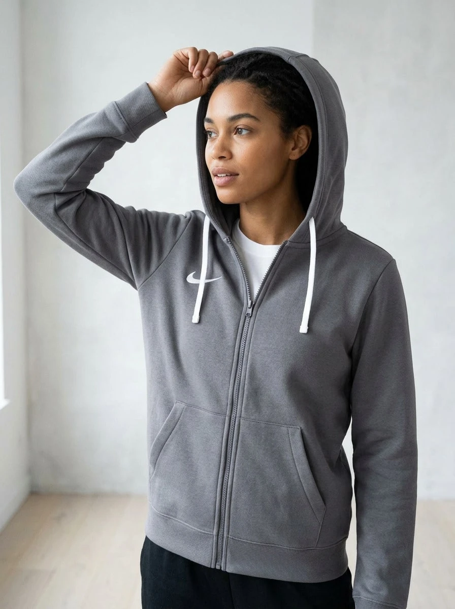 Nike جاكيتات رياضية للنساء قابلة للطي دافئة ومتينة للسفر والرياضة في عطلة نهاية الأسبوع IB1230-071-071 - رمادي - مشاهدة 1