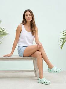Crocs CLASSIC CLOG Women Sport Sandals Lightweight Adjustable Comfortable Walking Summer Beach 10001-3YF - Like Tint - View 6
