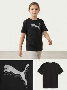 Puma Essentials Metallic Youth T-Shirt Black - Black - View 3