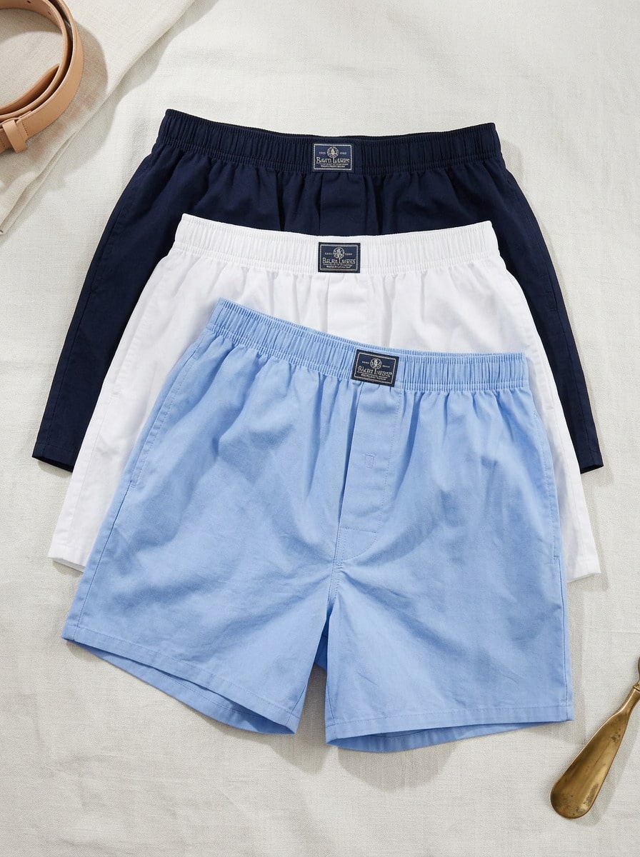 Ralph Lauren Men's Trunks Classic Fit Easy To Match Soft Commuting Casual Gym 714610864-001 - White/Blue/Navy - View 1