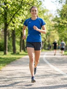Mizuno قمصان رياضية للنساء باللون الأزرق - الأزرق - مشاهدة 7