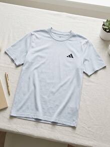 Adidas Men Sports Tees & Tanks Comfortable Versatile Lightweight Outing Gym Home Silver KC5285 - Silver - View 1