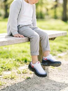 Nike Kids Sneakers Anti-Slip Lace-Up Lightweight Running Street Style Office 749573-408 - Obsidian/Challenge Red-White-Black - View 5