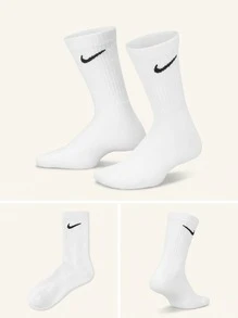 Nike Kids Sports Socks Lightweight Stretchy Soft Home Outdoor Gym SX6910-100 - White - View 3