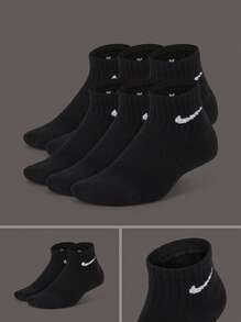 Nike جوارب رياضية للأطفال ماصة للرطوبة مريحة وخفيفة الوزن كاجوال للجري والتدريب SX6912-010 - الأسود - مشاهدة 4
