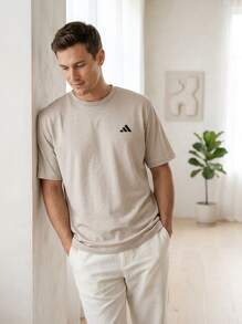 Adidas أساسيات التمرين FLEX تي شيرت رجالي رمادي متوسط مبرقش - رمادي - مشاهدة 5