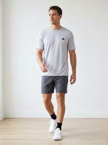 Adidas Men Sports Tees & Tanks Comfortable Versatile Lightweight Outing Gym Home Silver KC5285 - Silver - View 2