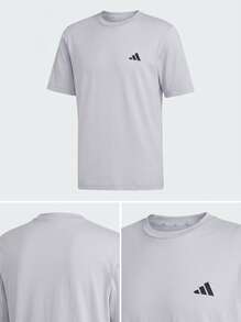 Adidas Men Sports Tees & Tanks Comfortable Versatile Lightweight Outing Gym Home Silver KC5285 - Silver - View 4