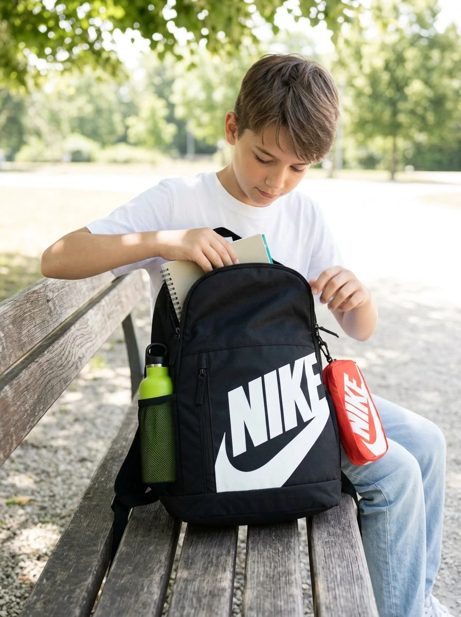Nike Kids Backpacks Lightweight Sturdy Waterproof Weekend Hiking School HJ4186-010 - Black - View 1