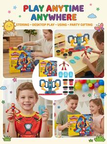 PLAY-DOH Marvel Iron Man Armor Maker Lab Modelling Clay Set For Kids G00355L0 Multicolour Playroom Autumn Christmas Gift Superhero Toy Sensory Fun DIY Craft - Multicolor - View 5
