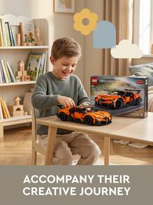 LEGO Bugatti Chiron Pur Sport Technic Series Building Blocks Set For Kids 42222 Blue Home Display Christmas Gift Hypercar Supercar Collectible DIY Toy - Multicolor - View 2