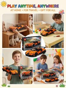 LEGO Bugatti Chiron Pur Sport Technic Series Building Blocks Set For Kids 42222 Blue Home Display Christmas Gift Hypercar Supercar Collectible DIY Toy - Multicolor - View 5