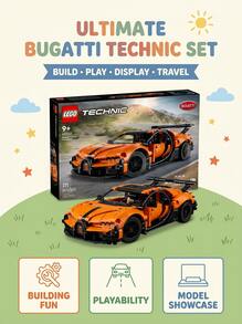 LEGO Bugatti Chiron Pur Sport Technic Series Building Blocks Set For Kids 42222 Blue Home Display Christmas Gift Hypercar Supercar Collectible DIY Toy - Multicolor - View 4