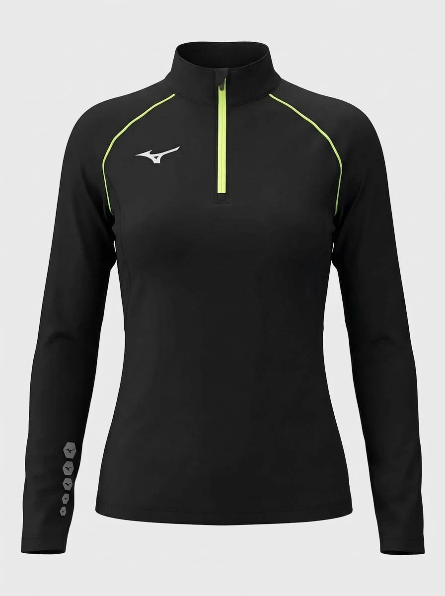Mizuno قمصان رياضية للنساء - الأسود - مشاهدة 1