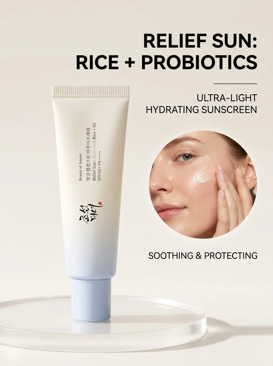 Beauty of Joseon Rice + B5 Relief Sun Aqua-Fresh Sunscreen SPF50+ 50 Ml – Sunscreen, SPF 50+ PA++++, For Sensitive Skin, Rice Bran Water, Suitable For Morning Skincare Routine - Clear - View 1