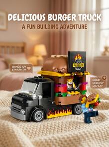 LEGO مجموعة ألعاب بناء شاحنة البرجر 60404 من سيتي ، لعب ممتعة للأطفال +5، مع شاحنة البرجر والملحقات المطبخية وفيغور البائع، مثالية للعب التخيلي المسرحي - متعدد الألوان - مشاهدة 3
