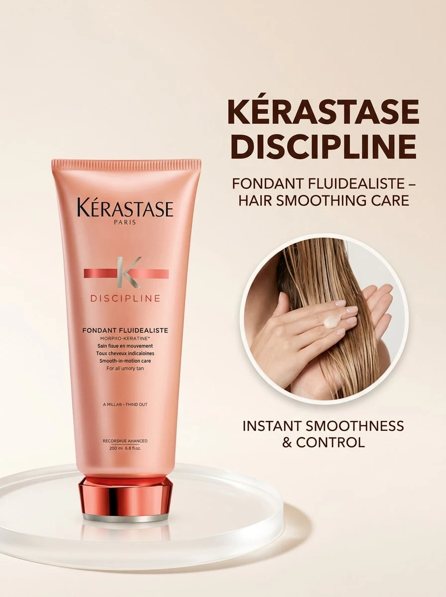 Kérastase Discipline Fondant Fluidealiste Conditioner 200 Ml – Conditioner, Anti-Frizz, For Unruly Hair, Sophisticated Floral, Morpho-Keratine Complex, Suitable For Daily Hair Care Routine - For All Unruly Hair - View 1