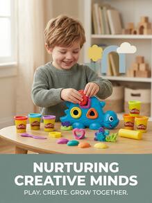 PLAY-DOH Starter Set Shapes And Colors Dinosaur Modeling Clay Kit For Kids G04915L0 Multicolour Playroom STEM Learning Sensory Christmas Preschool Activity - Multicolor - View 2