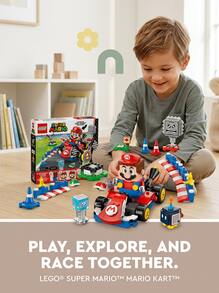 LEGO Mario Kart Interactive Building Blocks Set for Kids 72043 Multicolour Home Display Christmas Party Autumn Stem Toy Racing Model Kit Diy Gift - Multifärgad - Visa 2