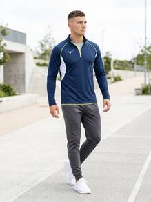 Mizuno قمصان رياضية للرجال أزرق داكن - أزرق بحري - مشاهدة 5