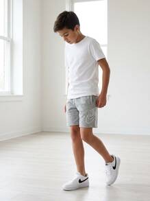 Nike Tween Boys Shorts Breathable Soft Quick-Dry Gym Daily Outdoor FD2997-063 - Grey - View 5