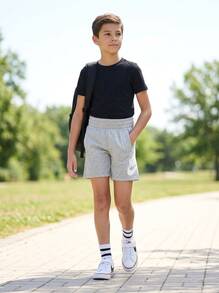 Nike Tween Boys Shorts Breathable Soft Quick-Dry Gym Daily Outdoor FD2997-063 - Grey - View 3
