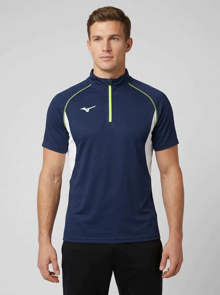 Mizuno قمصان رياضية للرجال أزرق داكن - أزرق بحري - مشاهدة 1