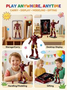 LEGO Marvel Iron Man Mark 3 Collectors Edition Building Blocks Set Unisex 76344 Red And Gold Home Display Christmas Party Superhero DIY Toy Action Figure - Multicolor - View 5