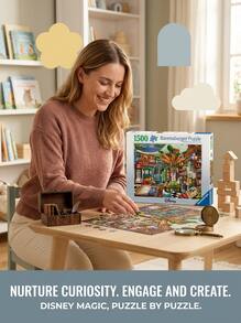 Ravensburger Disney Story Book 1500 Pieces Jigsaw Puzzles For Unisex 12001582 Multicolour Brain Teaser Home Display Christmas Retro Art Stress Relief - Multicolor - View 2