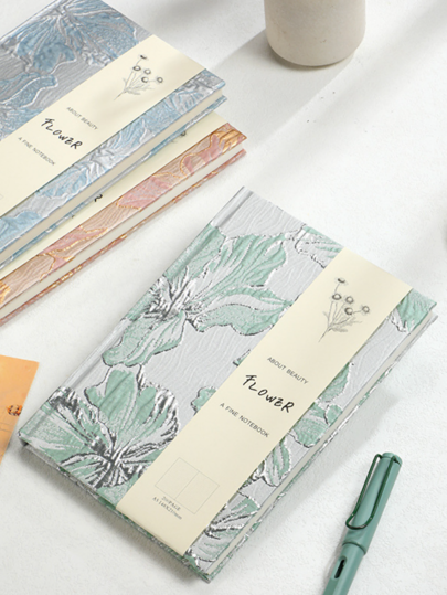 1pc Hardcover A5 Notebook With Embossed Cover, Creative Journal With Lily Theme, Perfect For Writing And Note Taking