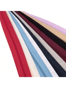 1 Set = 4.5m Zipper + 10pcs Plastic Zipper Pulls, Colorful Nylon #3 Zipper With 10pcs Matching Plastic Zipper Pulls, 1set/5sets, For Apparel, Textile, Luggage - Multicolor - View 4