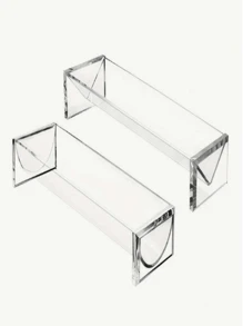 SHEIN Basic living 1/2/4 件简约欧式长方形托盘，用于餐厅存放甜点和饼干、展示架和托盘架。 - 白色 - 查看 4
